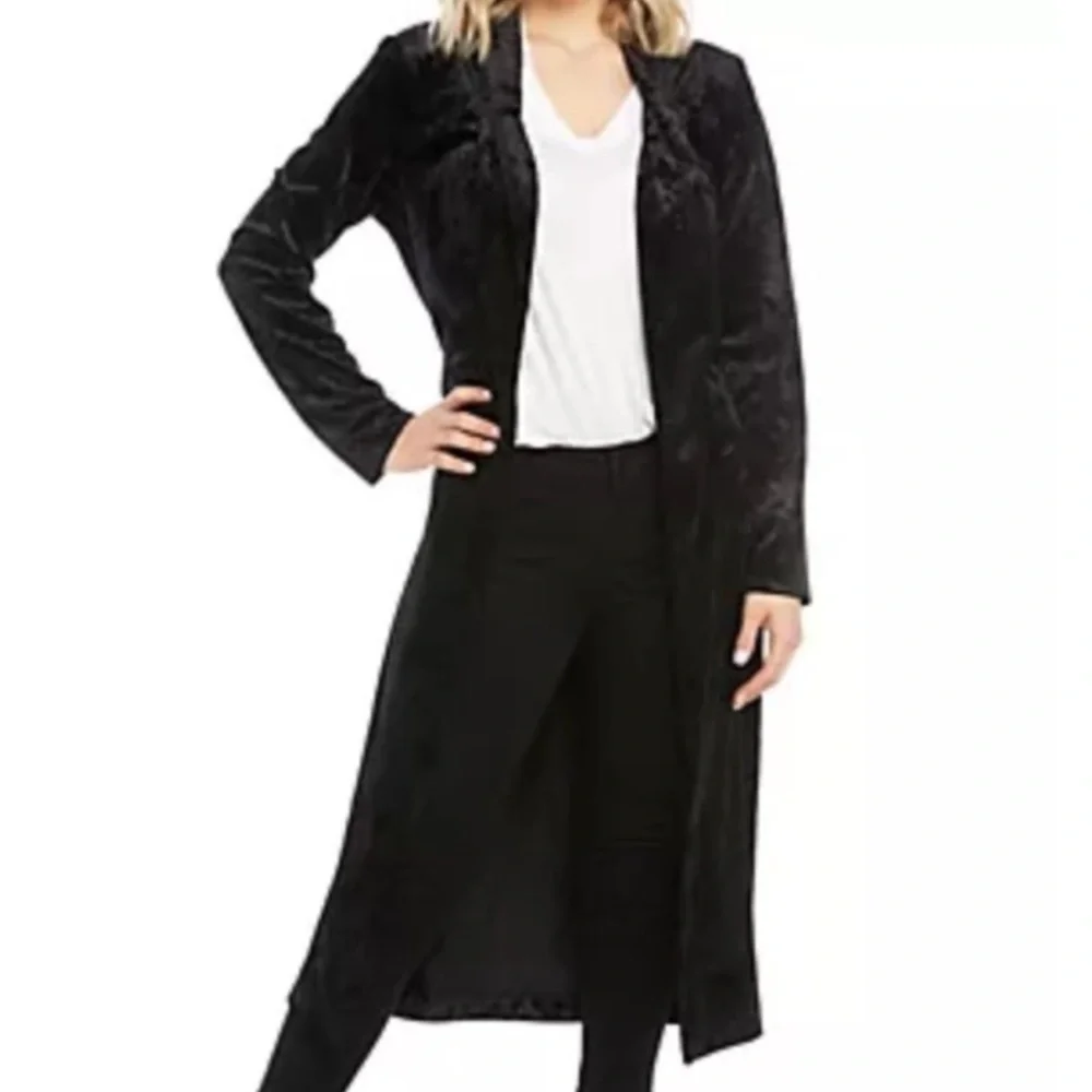 Wayf La Roux Black Velvet Robe with Belt Size XXL